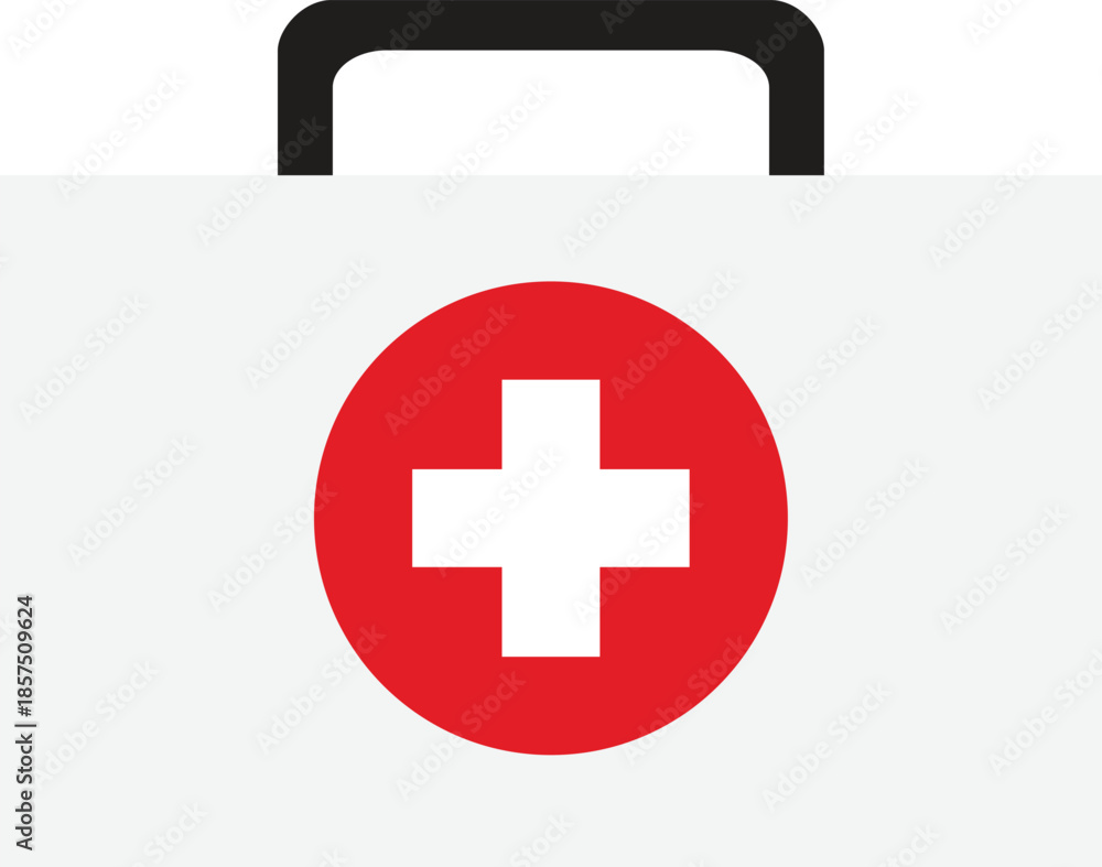 Obraz premium First aid kit with red cross symbol