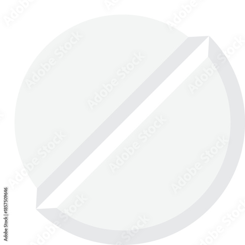 White circular symbol with diagonal line