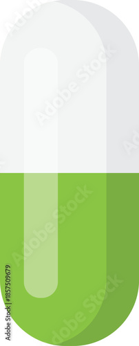 Green and white capsule illustration