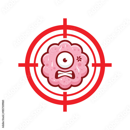 cancer cell with target symbol