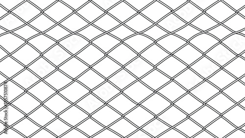 Chain link fence pattern with diamond shaped metal mesh