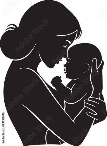  Mother and Baby Love Silhouette Set
