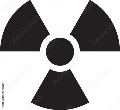 Black radioactive symbol on white background radiation symbol nuclear symbol