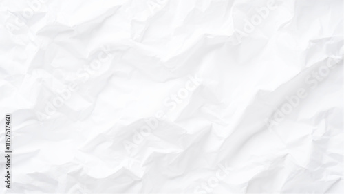 Crumpled white paper texture background with creases and folds