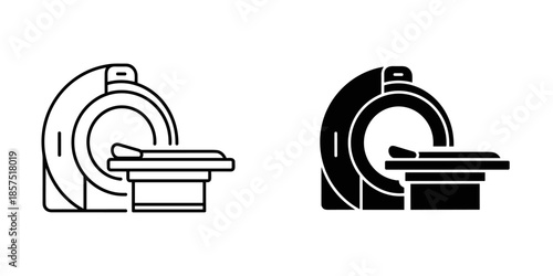 Two Black and White Line C T Scanner Machines CT scanner