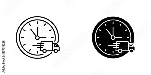 Two Speedometer Gauges with Delivery Truck in Black and White