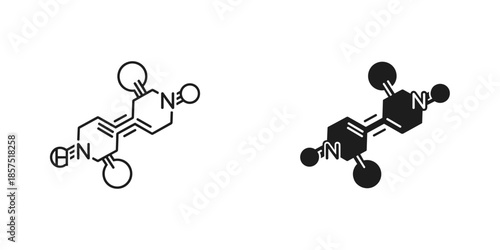 Black and white chemical structure of a molecule with nitrogen atoms