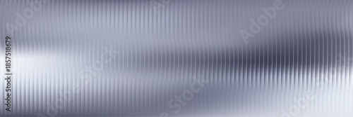 Metallic silver aura glass, grey vertical reeded gradient texture. Abstract ribbed pattern background, vector illustration