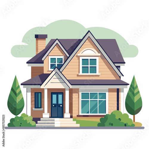 Charming two-story house with blue door