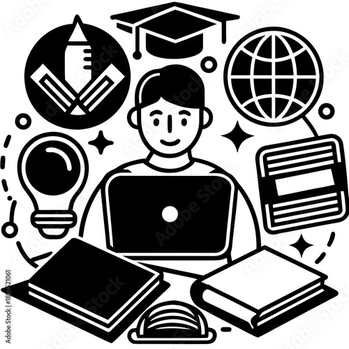 Student engaging in global education