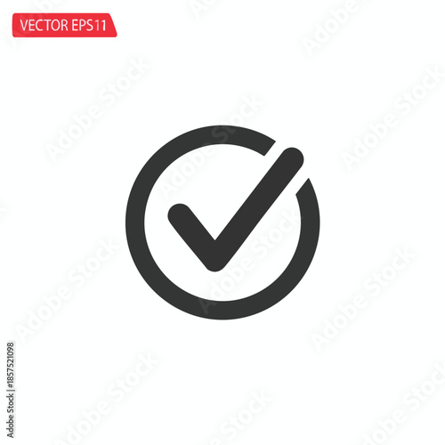 A simple icon of a checkmark in a circle. Clean, flat design on white background