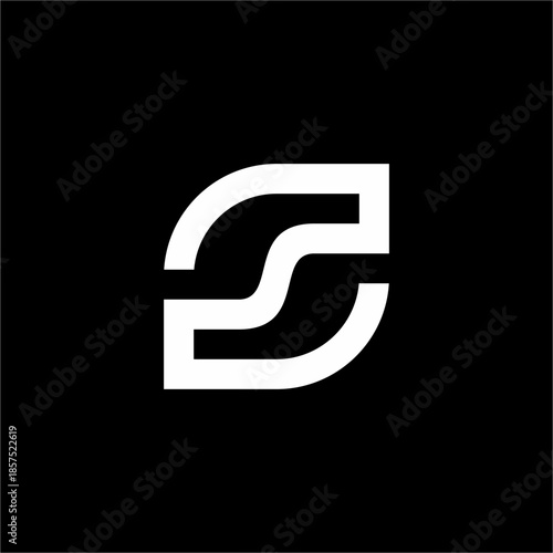 Futuristic Abstract S Leaf with elegant symmetry. Perfect for biotech research or premium organic food distribution.