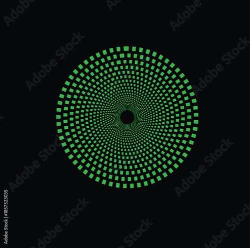 Green Spiral Brick Vector Design