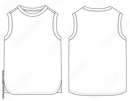 Sport Sleeveless T Shirt Vector Template