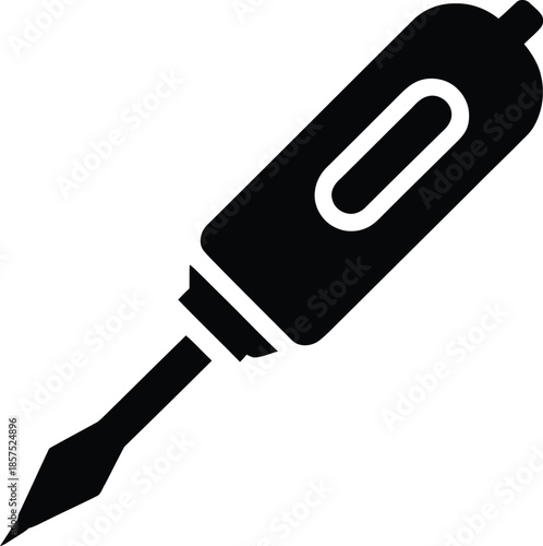 Black and White Screwdriver Icon Vector Graphic Illustration for DIY and Repair Projects