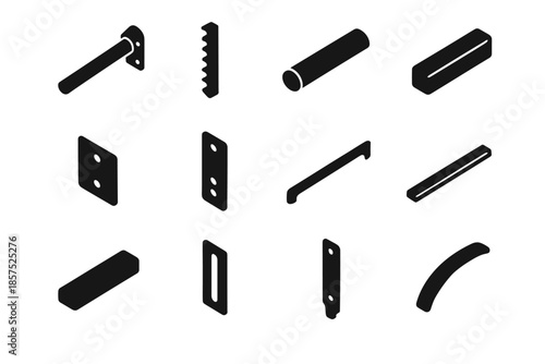 Ridge vector tile compact support plate shelf icon smooth strip rod band