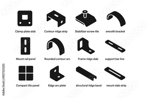 Slab icon ridge vector bar bracket strip edge panel mount line feeder