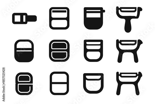 Fold peeler slab band rounded folding smooth peel icon strip blade vector