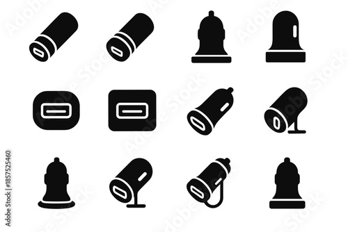 Usb support slab arc icon panel cylindrical vector icons smooth charger contour