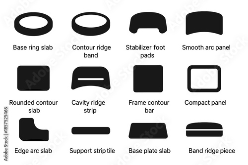Compact panel strip rice icon base slab rounded smooth frame cooker vector