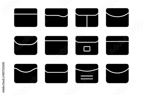 Laptop sleeve icon arc strip bar opening pocket vector compact slab ridge