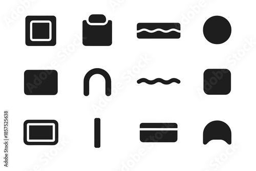 Slab contour arc panel icon sleeve accessory frame vector icons spare rounded