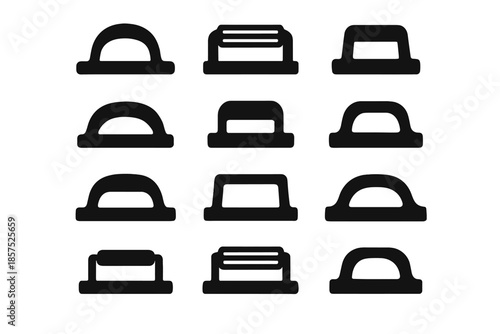 Stabilizer handle support slab press arc compact grill icon vector smooth cavity