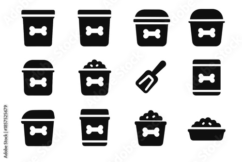 Tile compact kibble vector rounded pad scoop mount icon pet piece contour