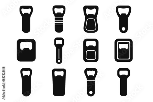 Bar icon bottle edge hook band vector support flat opener contour modern