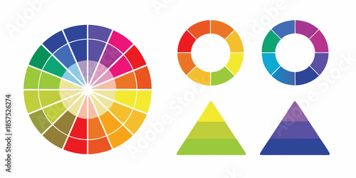A visual exploration of color theory with circles triangles and a wheel