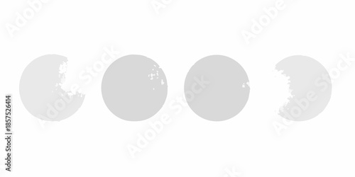 A sequence of four gray oval shapes depicting phases of the moon
