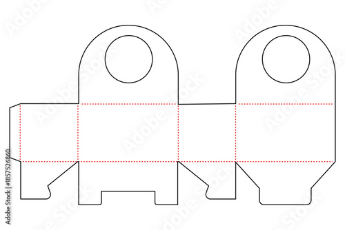 Paper Bag packaging die cut template