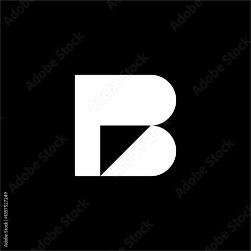 Modern BP or PB  monogram with a bold, futuristic edge. Ideal for premium fintech startups or high-end legal services.