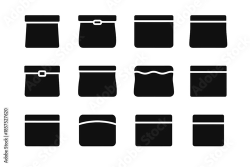 Vector closure bag slab small icons tiny icon strip plate lip narrow