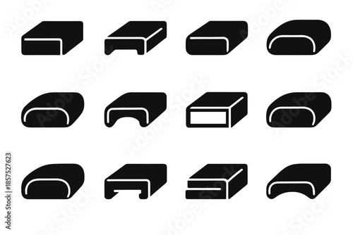 Vector stabilizer cavity ridge plate arc icon contour blanket piece line electric