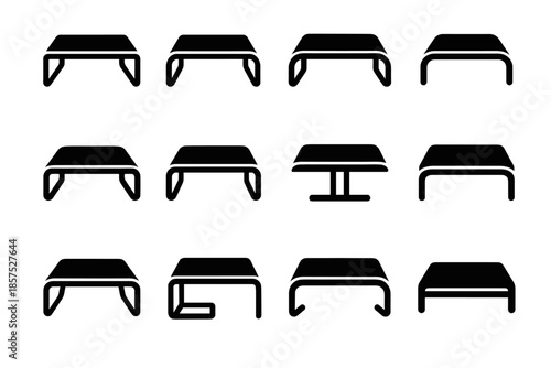 Plate vector stand edge icon monitor metal contour arc ridge slab rounded
