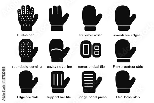 Bar tile ridge grooming contour frame vector icons icon compact glove panel