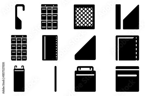 Angled icons icon frame door organizer strip support vector pocket trim top