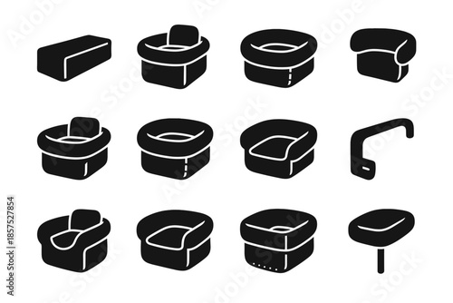 Soft grip bar narrow support pet console seam headrest icon small seat