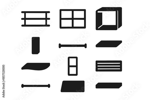 Pad icon icons subtle contour slab panel closet vector shoe divider tile