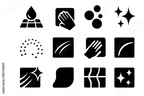 Smooth shape clean cleaning modern ridge icon slab swirl vector tile icons