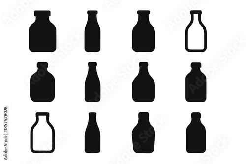 Silhouette subtle outline icon contour rim vector gentle tile bottle rounded slim