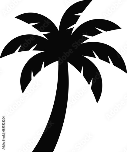 Black Silhouette Palm Tree Vector Graphic Illustration Perfect for Tropical Themes and Designs