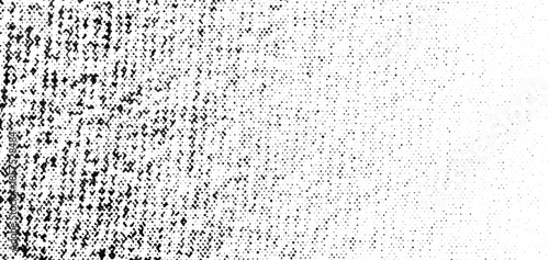 Photos Grainy halftone texture with a rough noise pattern fading from dense left to sparse right on a transparent background