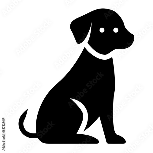 silhouette of a sitting dog