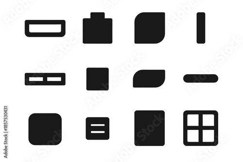 Icons tile accessory vector strip component icon smooth bracket organizer arc tray