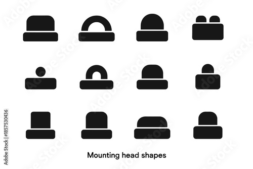 Vector grip contour strip head flat panel icons shape pad icon mounting