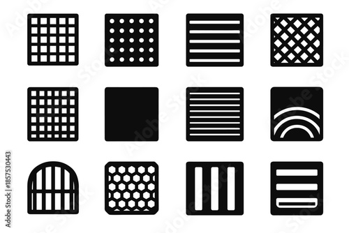 Segment safety pattern plate grille icon tile vector narrow patch icons vent