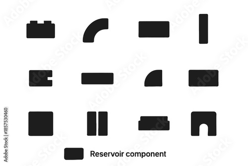 Reservoir shape arc icon slab micro vector contour segment icons components panel