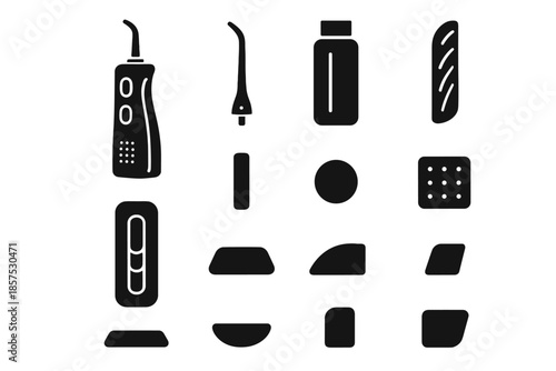 Cordless refill vector arc water base soft micro outlet segment piece icon